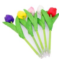 【▼Hot Sales▼】 azaooc จำกัดแสดงหลากสีน่ารักทิวลิปปากกาลูกลื่น Pu ดอกไม้ต้นไม้จำลองปากกาลูกลื่นเครื่องเขียนหมึกสีน้ำเงิน0.7มม.