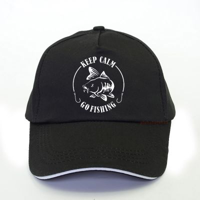 2023 New Fashion NEW LLKeep Calm Go Fishinger baseball cap Humor Carp Printing Men Brand Dad hat High Quality Cotton，Contact the seller for personalized customization of the logo