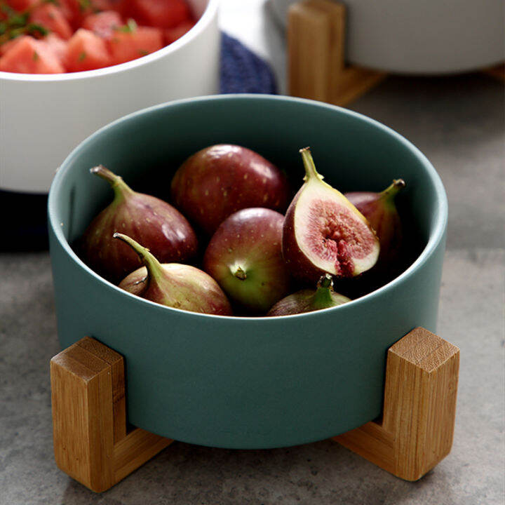 salad-dessert-solid-color-ceramic-bowl-flat-bottom-large-creative-nordic-household-ramen-bowl-with-wooden-stand