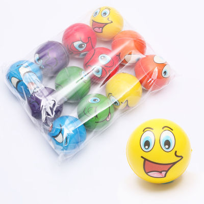10cm Stress Ball Fidget Toys 7.6cm 6.3cm Expression Smiley Face PU Ball Vent Sponge Expression Foam Anti-stress Popits Playing