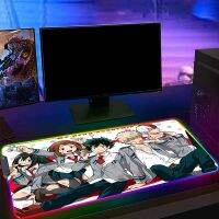 【City of Angels】 Tsuyu Asui แผ่นรองเมาส์เกมแป้นพิมพ์กันลื่นสำหรับคอมพิวเตอร์ M Ousepad RGB โต๊ะเสื่อ XXL แผ่นที่มี LED Backlit ธรรมชาติ Rubbeer