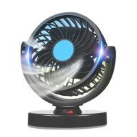 12/24V /Usb Portable Mini Car Fan 360องศา All-Round Adjustable Auto Air Cooling Dual For Head Fans Quiet Small Desktop