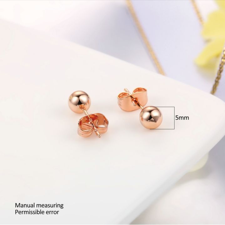 double-fair-simple-little-metal-ball-stud-earrings-for-women-men-daily-classic-rose-gold-color-ear-jewelry-wholesale-dfe445m