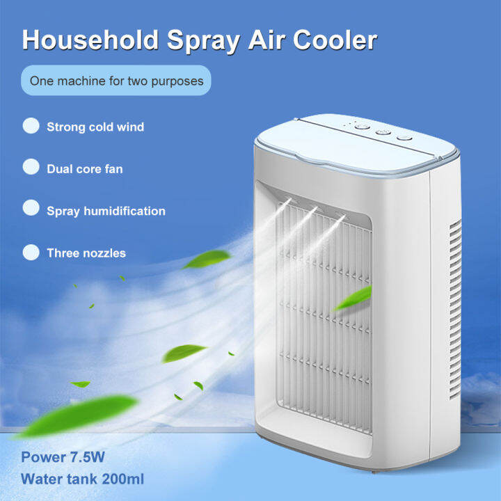 Portable Air Conditioner Fan Mini Evaporative Air Cooler 3 Speeds Personal Air Humidifier 0872