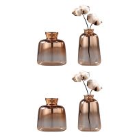 4 Pack Glass Vase Nordic Electroplated Gold Vase Glass Flower Vases for Home Decor Dried Flower Bottle Bar Decoration