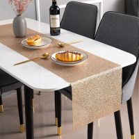 ● Nordic light luxury bronzing hollow PVC table runner placemat hotel restaurant non-slip heat insulation pad coaster home table mat