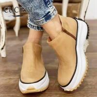 Womens Short Boots Autumn Martin Boots Thick-soled Zipper Easy To Wear Sets Of Outdoor Casual Shoes Men Women Sneakers  New