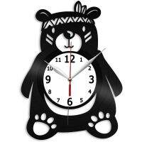 Boho Bear Vinyl Wall Clock Record Decorative Animals Unique Gift Room Decoration Vintage Design Office Bar Room Home Decor