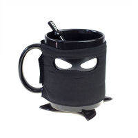 Creative Ceramic Black Ninja Ceramic Mug With Sword Spoon Home School Office Milk Tea Coffee Mugs Drinkware Cups Novelty Gifts