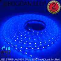 LED STRIP, K-AA5050-60–DC-5V IP67  BLUE ยี่ห้อ BOGDAN LED แอลอีดีไฟเส้น แอลอีดีไฟเส้นสำหรับตกแต่ง 300LED/5M 50W/5M Grade-A