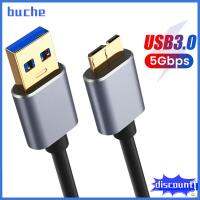 BUCHE แล็ปท็อป ฮาร์ดดิสก์ภายนอก ฮาร์ดดิสก์ไดรฟ์ สายข้อมูล สาย USB 3.0ถึงไมโคร B ชาร์จเร็ว ชายกับชาย