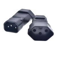 New IEC 320 C14 to European Switzerland socket Swiss 3Pin male to Female Power extension connector Adapter Rated 10A 250V