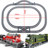 รถไฟเมืองสวิทช์แทร็คที่มีความยืดหยุ่นตรงรางโค้งข้ามที่มีความยืดหยุ่นความเร็วสูงรถไฟสะพานอาคารอิฐบล็อกของเล่น