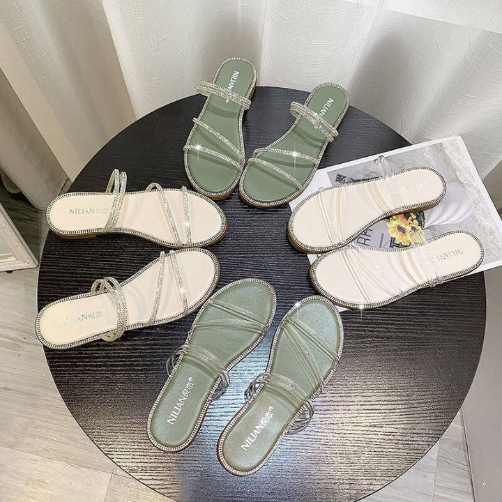 kkj-mall-รองเท้าลำลองผู้หญิง-2021-ใหม่-เวอร์ชั่นเกาหลี-แฟชั่น-ฤดูร้อน-แบน-รองเท้าแตะ
