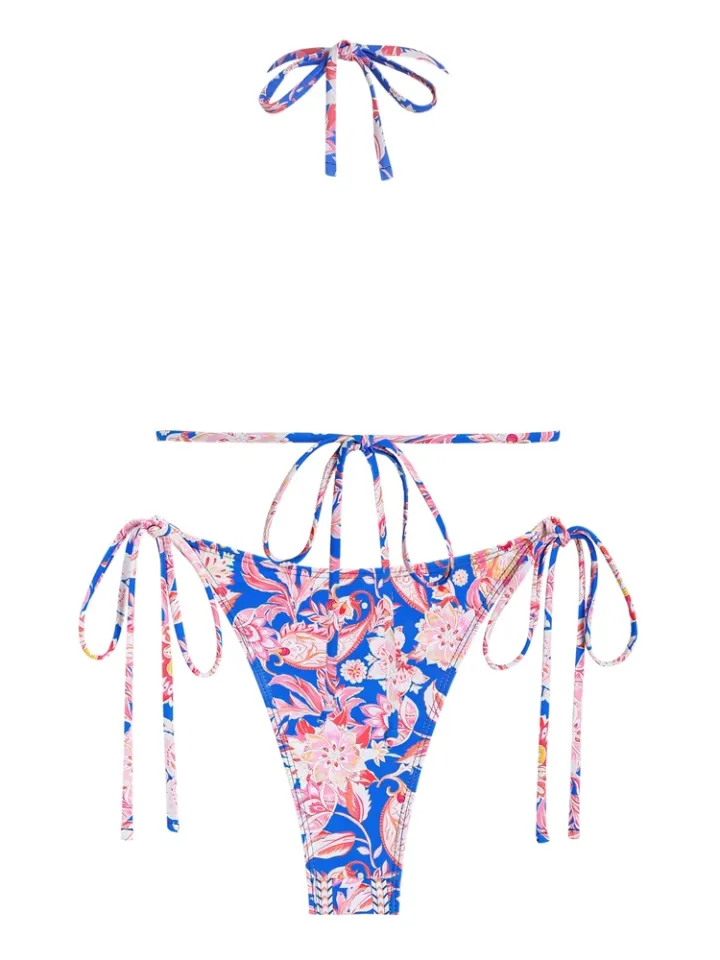 ZAFUL Women's Triangle Bikini Floral String Bikini Set Two Piece Swimsuit Bathing Suits