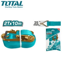 TOTAL สายรัดโพลีเอสเตอร์ 2 ตัน มี ขนาด 35 mm x 10 M แรงดึง 3 ตัน รุ่น THTRS2101 ( Ratchet Straps )