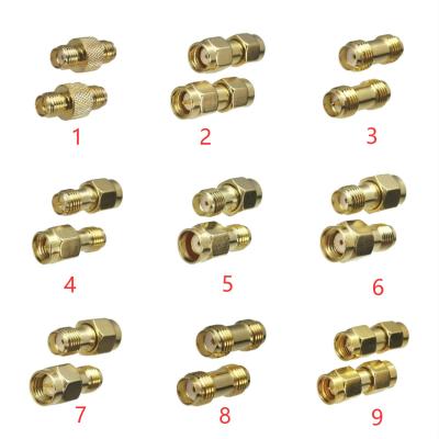 1pcs Connector Adapter SMA RP-SMA to SMA RPSMA Male Plug &amp; Female Jack Straight RF Coaxial Converter New Brass Electrical Connectors