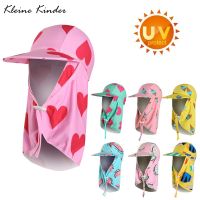 Childrens Swimming Cap Summer UPF 50+ UV Protection Beach Bonnet Sun Hat Neck Ear Cover Flap Cap Adjustable Kids Sunscreen Cap