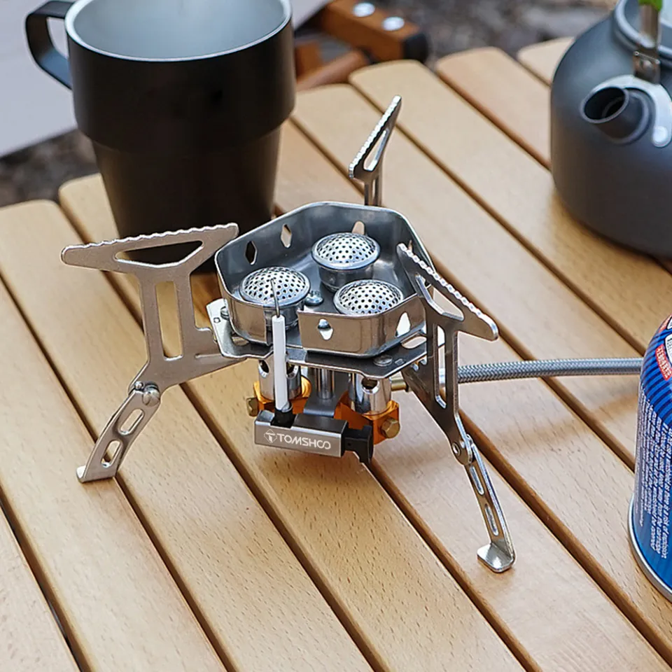 TOMSHOO 5800W Foldable Camping Ga-s Stove 3 Burners Piezo Ignition  Lightweight Windproof Backpacking Stove Outdoor Cooking Stove for Camping  Hiking Picnics | Lazada