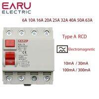 [HOT ZHKKZZLWWG 510] 4จุด32A 10/30/100/300mA ประเภท A RCCB RCD ELCB แม่เหล็กไฟฟ้าที่เหลือในปัจจุบันตัดวงจรที่แตกต่างกันสวิทช์ความปลอดภัย