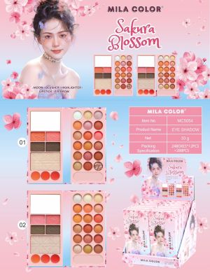 MILA COLOR Sakura Blossom มิลา คัลเลอร์ บลอสซั่ม เมคอัพ พาเลท 5in1 สีฉ่ำ สีชัด ติดทน (MC5054)