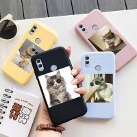 ✘ Cute Kitten Phone Case For Honor 10 Lite Case Black Edging Flower Soft Silicone TPU Shell For HUAWEI Honor 10 Phone Case Cover