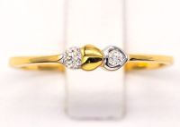 Happy Jewelry แหวนเพชรของแท้ แหวนเพชรสลับหัวใจ ทองแท้ 9k 37.5% ขายได้ จำนำได้ ME808