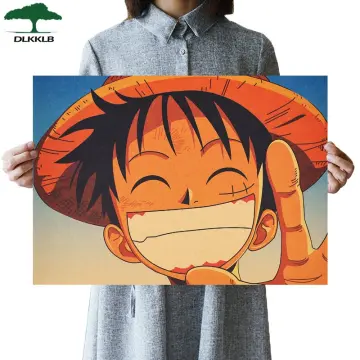 Cartoon anime poster Luffy Broken wall 3d effect wall stickers for kids  room Wall decals One Piece Posters kids Gift Mural