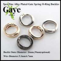 GS 5ชิ้นสีดำทองเงินสปริง O-Ring Buckles รอบ26มม./39มม. หัวเข็มขัดที่มีคุณภาพสูงกระเป๋าคาดเอวคาราไบเนอร์กระเป๋าถือหัวเข็มขัด