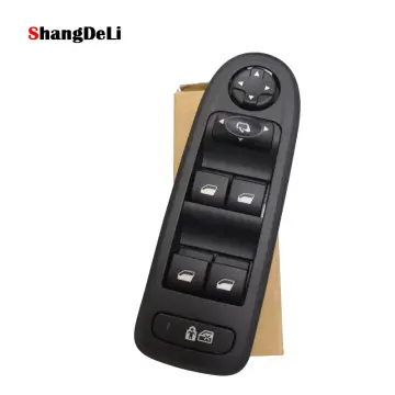 Suitable for Peugeot 408 front door lifter button C5 logo 508 car left  front door glass window lifter switch