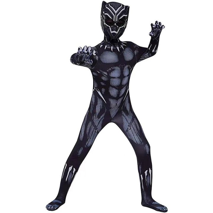 Black Panther Marvel Superhero Cosplay Costume Bodysuit Jumpsuit For Kids Aldult Halloween Carnival Party Cosplay Costumes
