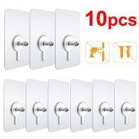 10pcs Adhesive Wall Hooks Hanger Transparent Picture Poster Screw