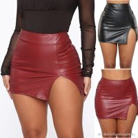 Leather Night Clubwear Skirts Women Summer Solid Color PU Zipper Sexy Hip Leather MIni Short Skirts Y2K Faldas Mujer Moda 2023