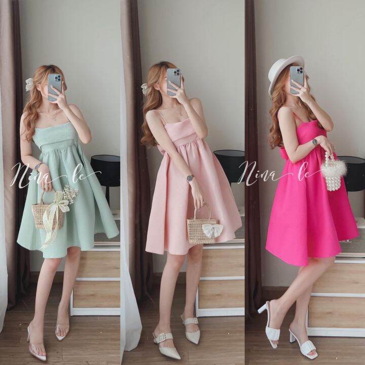 Đầm váy nữ babydoll hai dây xinh xắn, dễ thương với nhiều màu sắc ...