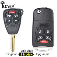 【❤】 islwpi KEYECU สำหรับ Chrysler PT Cruiser สำหรับ Dodge Durango สำหรับ Jeep อัพเกรด Flip 4 + 1 5ปุ่ม Remote Key Case Fob