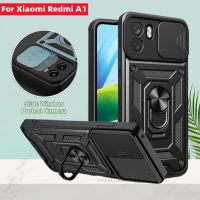 สำหรับ Xiaomi Redmi A1เกราะกันกระแทก1 RedmiA1 4G 2022เคสโทรศัพท์แบบผลักการป้องกันกล้องแบบดึงที่ยึดเคสที่มีห่วงเหล็กเคสโทรศัพท์หลังอย่างหนัก