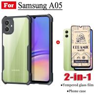 2in 1 Samsung A05เคสแข็งใสกันกระแทก05 A0 5และฟิล์มฝ้าเซรามิก