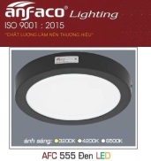 ANFACO - Đèn ốp trần LED nổi 12W 18W 22W  Vỏ đen  - AFC 555 ĐEN