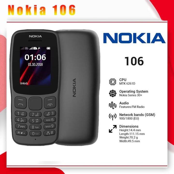 Original Nokia 106 105 150 Dual sim 1.8inch Cell phone keypad 800mAh ...