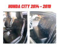 หุ้มเบาะ Honda All new City ฮอนด้า ซิตี้ ตัวใหม่  หุ้มเบาะหนังสำหรับ City ปี 2014 - 2019 ทั้งคัน สวมทับเบาะเดิม ทั้งหน้า + หลัง งานตัดตรงรุ่น สวยกระชับ