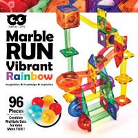 Marble Runs Vibrant Rainbow 96 Pieces ของเล่นชุดตัวต่อแม่เหล็กรางลูกแก้ว 96 ชิ้น