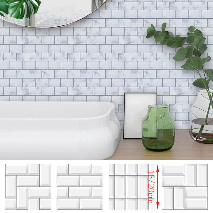 yurongfx-10pcs-set-wall-decoration-decals-white-checkered-tile-stickers-mosaic-self-adhesive-wallpaper-waterproof-kitchen-bathroom-decor