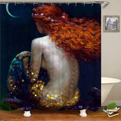 【CW】☢  Shower Curtain Jellyfish Fabric Curtains Set with Hooks Animals Washable