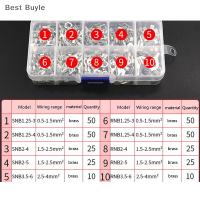 ?Best Buyle 320ชิ้น/กล่อง10 in 1 TERMINALS Non-INSULATED Ring Fork U-Type brass TERMINALS Kit