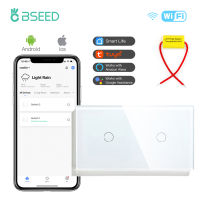 BSEED WIFI Double 1Gang 1Way Light Switches Smart Touch Sensor Wall Switch Alexa Smart Life App Control Singlive Wire