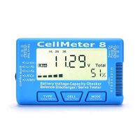 CellMeter 8 LCD Digital Battery Capacity Checker 2-8S Servo Battery Tester with Backlight for Li-Po Li-lon NiCd NiMH Battery