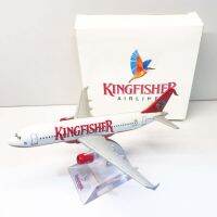 โมเดลจำลอง เครื่องบิน สายการบิน Airbus A320  สายการบิน Kingfisher airline โลหะผสม  โมเดลเครื่องบิน 16 ซม. ของขวัญ ของสะสม ที่ระลึก