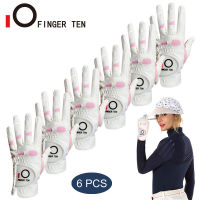 6 Pcs Women Golf Gloves Left Right Hand All Weathersof Grip Value Soft Golfer Durable PU Leather Non Slip Glove Drop Shipping