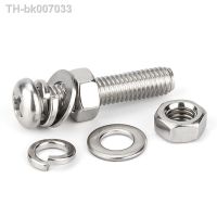 ♨﹍  M2 M3 Round Head Phillips Screws Bolts Full Washers Full Thread Screw With Washer Nut Set Combination A2-304 Stainless Steel