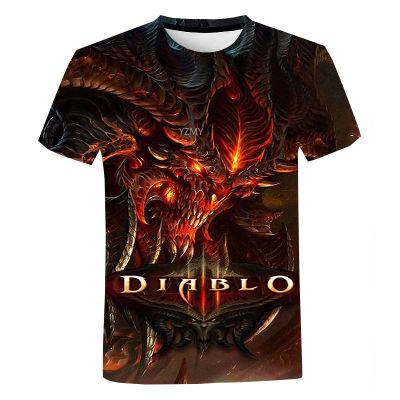 ผู้ชายผู้หญิง Diablo 3D พิมพ์ T เสื้อแฟชั่นฤดูร้อน Harajuku Streetwear เสื้อลำลองแขนสั้น
